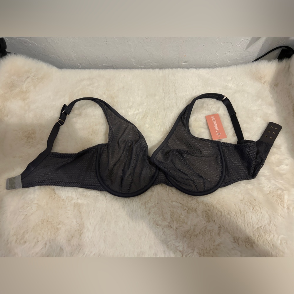ThirdLove Unlined Modern Mesh Scoop Bra size 34D1/2
